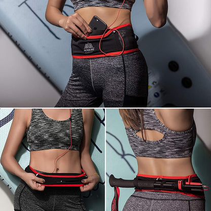 AONIJIE Hydration Belt Running Fanny Pack, with 250ml Soft Water Bottle Flask Phone Holder for Trailing Running Climbing Jogging Cycling Workout Fitness 3 Colors (Red, S/M)