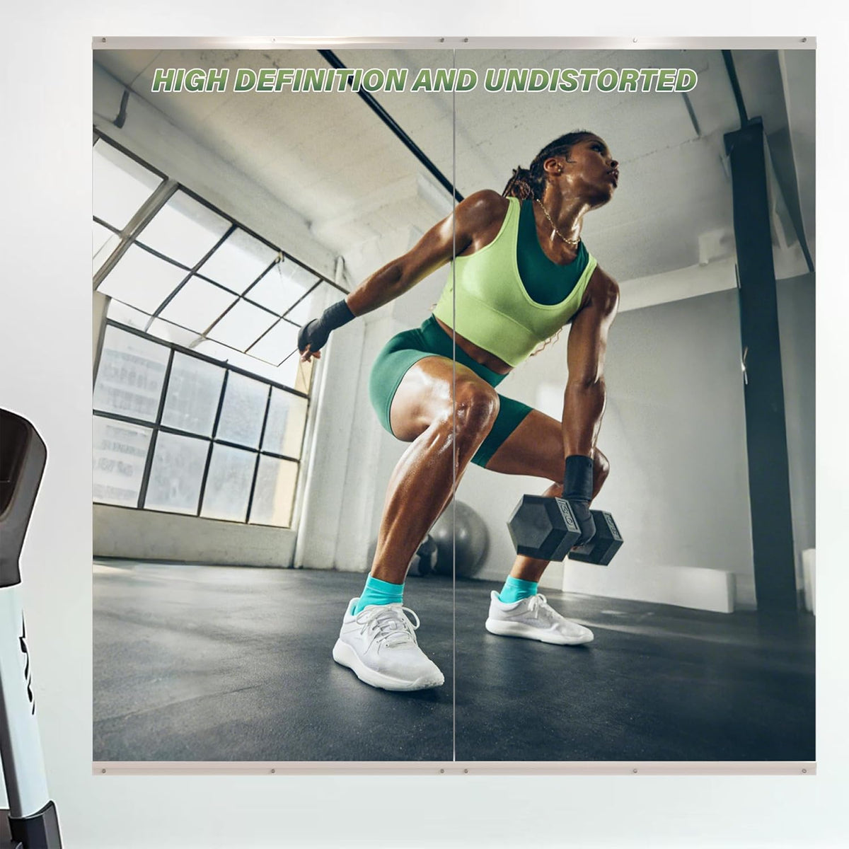 ROOMTEC Workout Mirrors for Home Gym 72"x36"-2PCS, Large Wall Mirror Full Length for Fitness, Yoga, Big Wall Mounted Frameless Glass Mirror for Garage, Dance Studio, Bedroom