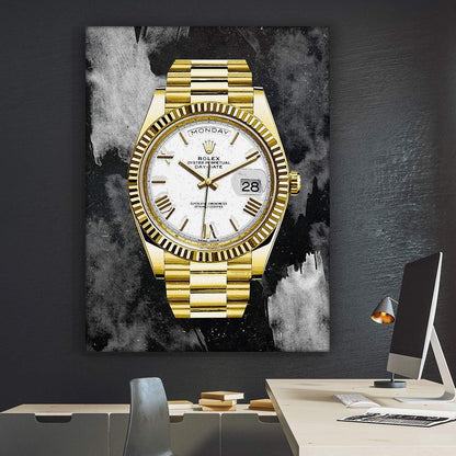 SuccessHunters Luxury Gold Watch Canvas Print Office Wall Decoration Home Decor Modern Art Prints Inspiration Motivation Inspire Entrepreneur Quote Inspirational Motivational House Decal (24" x 18")