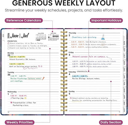 Planner 2026-2027, Monthly & Weekly Jul 2026-Jun 2027 Planner Calendar