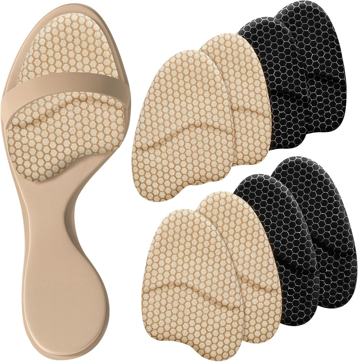 Metatarsal Pads for Women, Ball of Foot Cushions, Heel Inserts, High Heel Comfort Pads (2 Pairs), Anti Slip, Invisible Design
