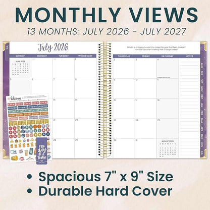 bloom daily planners 2026-2027 Hardcover Academic Year Goal & Vision Planner (July 2026 - July 2027) - 13 Months Weekly & Monthly Agenda Organizer - 7.5" x 9" - Good Things Are Coming