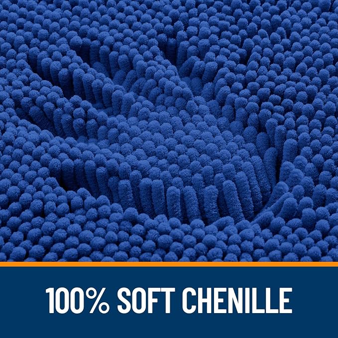 OLANLY Large Bathroom Rugs 40x32, Extra Soft Absorbent Chenille Bath Rugs, Rubber Backing Quick Dry, Machine Washable Bath Mats for Bathroom Floor, Tub and Shower, Home Decor Accessories, Royal Blue