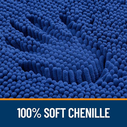 OLANLY Large Bathroom Rugs 40x32, Extra Soft Absorbent Chenille Bath Rugs, Rubber Backing Quick Dry, Machine Washable Bath Mats for Bathroom Floor, Tub and Shower, Home Decor Accessories, Royal Blue