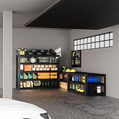 5-Tier 60”W x 24”D x 72”H Garage Shelving Storage Shelves 3000LBS Heavy Duty Metal Shelf Adjustable Rack Units Suitable for Garage Basement Warehouse Utility Shelves (Black)