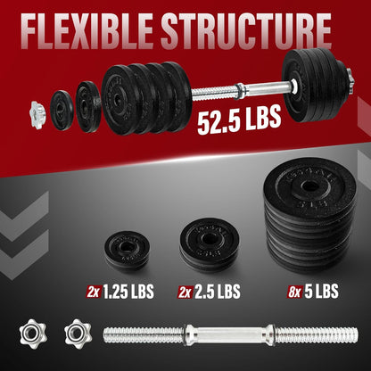 Yes4All Old School Adjustable Dumbbell Set with Weight Plates, Star Lock Collars/Connector, 40lbs to 200lbs Adjustable Weight Plates Set