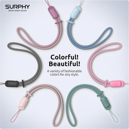 SURPHY 3 Pack Phone Wrist Strap with CellPhone Tether Tab, Cellphone Lanyard, Phone Strap with 2-Color Braided, Wrist Lanyard