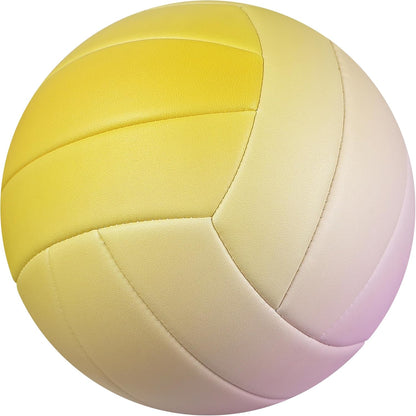 Size 5 Volleyball - Durable PU Leather, Indoor/Outdoor. Soft Control, Great Airtightness for Training/Games. Ideal for All Ages