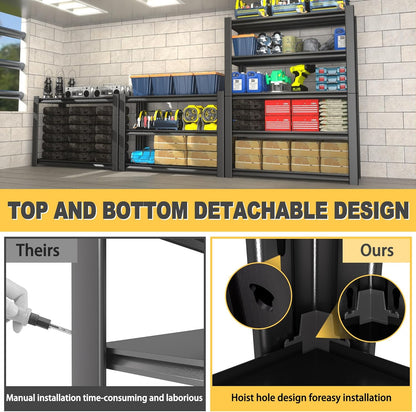 72" H x 48" W x 20" D 5-Tier Heavy Duty Garage Shelving Unit, 3000 LBS Capacity Metal Storage Rack,Adjustable Steel Shelves for Garage, Warehouse, Basement, Pantry, Workshop.1 Pack