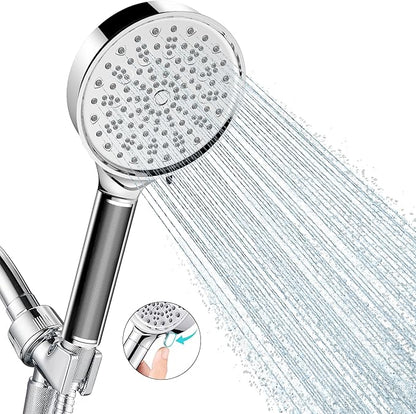 Cobbe Filtered Shower Head with Handheld - Filters Over 99% Of Chlorine - 2.0 Carbon Shower Head Filter System - Water Softener Filters Beads for Hard Water - Reduces Dry Itchy Skin, Chrome