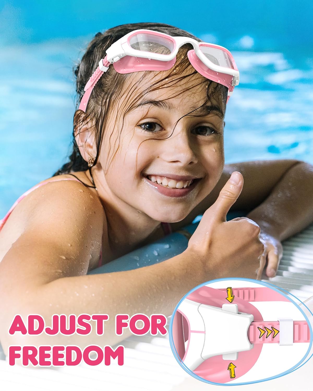 Kids Swim Goggles,Swimming Goggles for Kids 6-14, Anti-Fog UV Protection Pool Glasses for Boys Girls