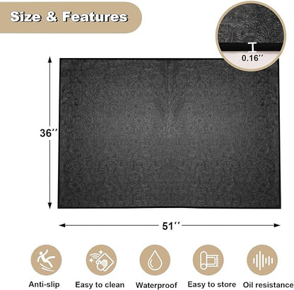 BBQ Grill Mat for Outdoor Grill, 51 x 36 inches Heavy Duty Thickened Under Grill Mats, Oil-Proof Waterproof Floor Protector for Deck and Patio