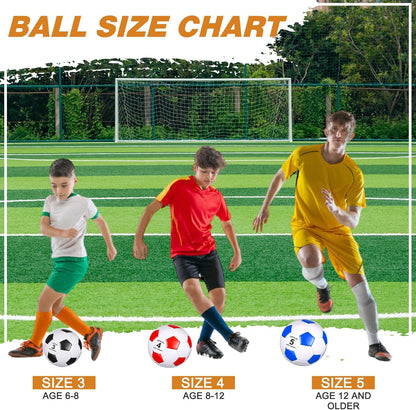 6 Pcs Operation Christmas Soccer Ball Bulk with Pump Needles, Size 3 4 5 Deflated Soccer Ball Gift for Youth Adult Game Training Practice Christian Charity Donation Supplies