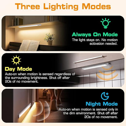 EverBrite 78LED Under Cabinet Lighting, Motion Sensor Light with Remote Control, 3 Color Temperatures & Magnetic Dimmable Closet Lights, Under Counter Lights for Kitchen, Hallway, 200 Lumen, 2 Pack