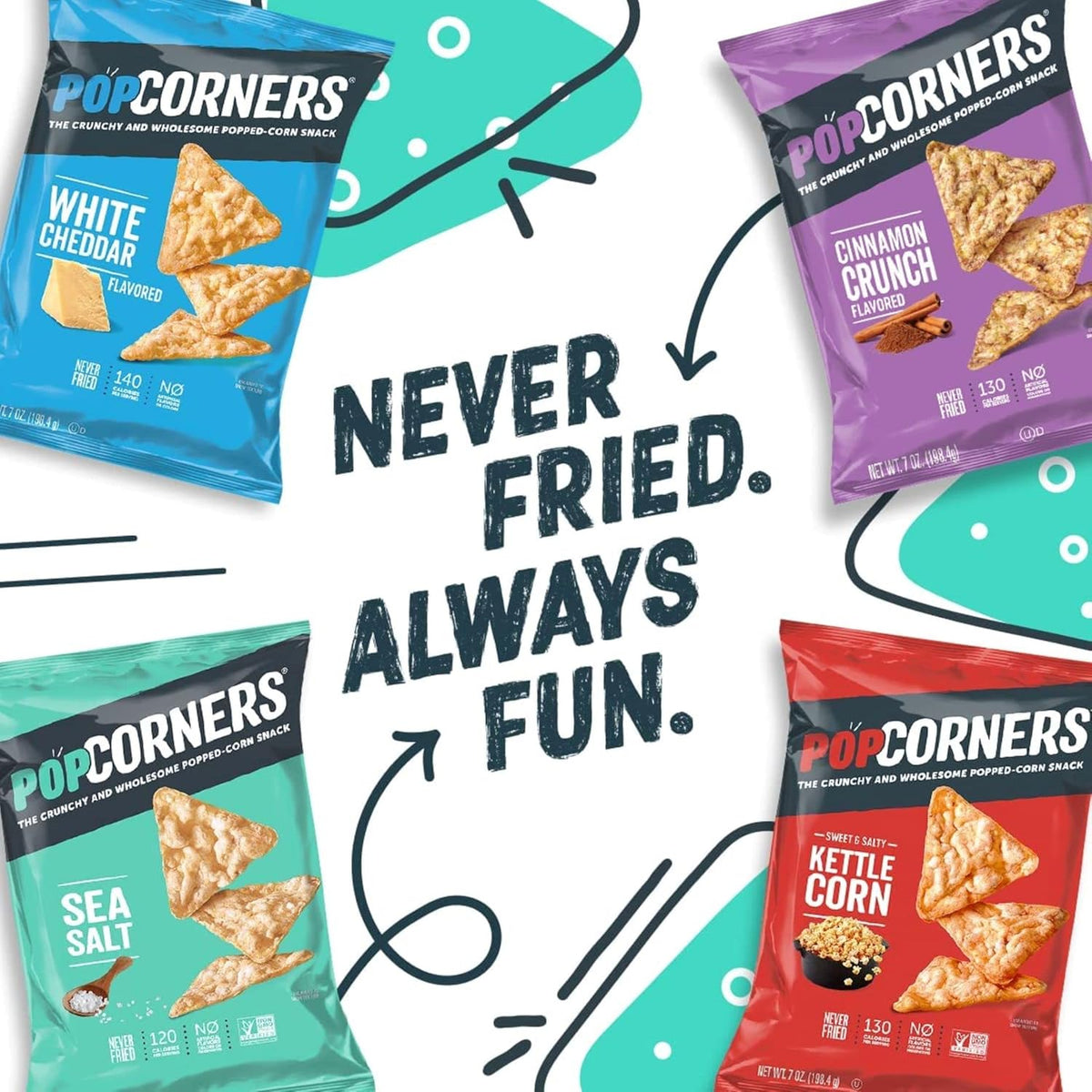 PopCorners Popped Corn Snacks, Cinnamon Crunch, 1 Ounce (Pack of 20) (Packaging May Vary)