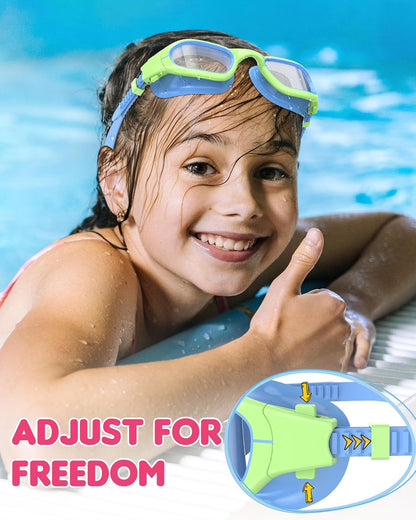 Kids Swim Goggles,Swimming Goggles for Kids 6-14, Anti-Fog UV Protection Pool Glasses for Boys Girls