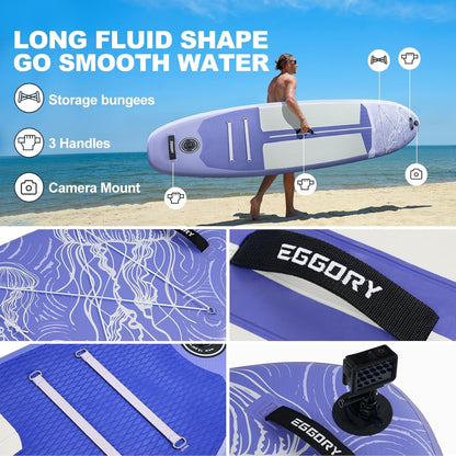 Inflatable Paddle Board,Stand Up Paddle Board Set, Extra Wide SUP Board with Removable Fin, Floating Paddle, Hand Pump, Waterproof Phone Pouch,Traveling Board