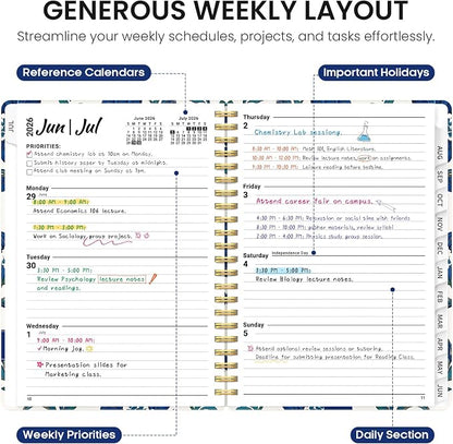 Academic Planner 2026-2027, Jul 2026-Jun 2027 Monthly & Weekly Planner