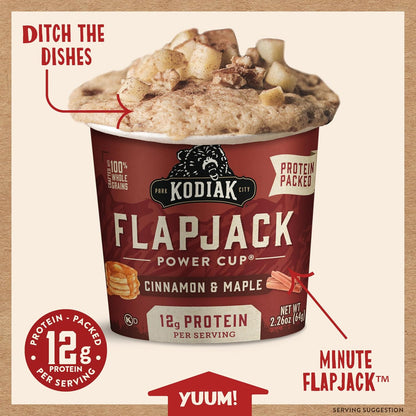 Kodiak Cakes Pancake On the Go, Cinnamon and Maple, 2.26 Ounce (Pack of 12)