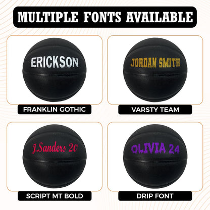 HAMMET Personalized Basketball – Customized Basketball with Your Name or Text – Multiple Colors, Fonts & Designs Available – Durable for Indoor and Outdoor - Ideal Gift for Son, Daughter, Boy or Girl