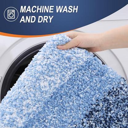 OLANLY Bathroom Rug Mat 36x24, Extra Soft and Absorbent Microfiber Bath Rugs, Non-Slip Plush Shaggy Bath Carpet, Machine Wash Dry, Bath Mats for Bathroom Floor, Tub and Shower, Navy
