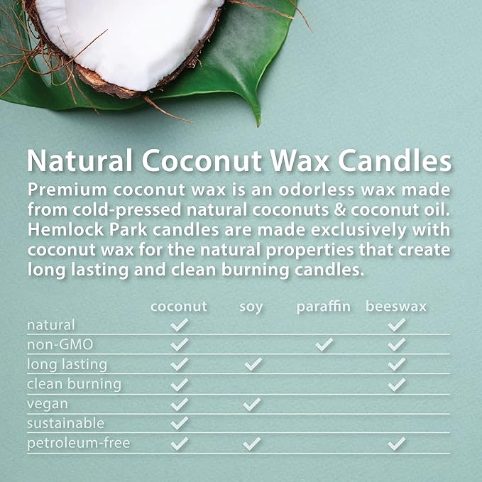 Hemlock Park Crackling Wood Wick Candle Handcrafted with Natural Coconut Wax (Standard 8 oz, Lily of The Valley)