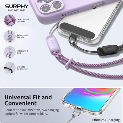 SURPHY 3 Pack Phone Wrist Strap with CellPhone Tether Tab, Cellphone Lanyard, Phone Strap with 2-Color Braided, Wrist Lanyard