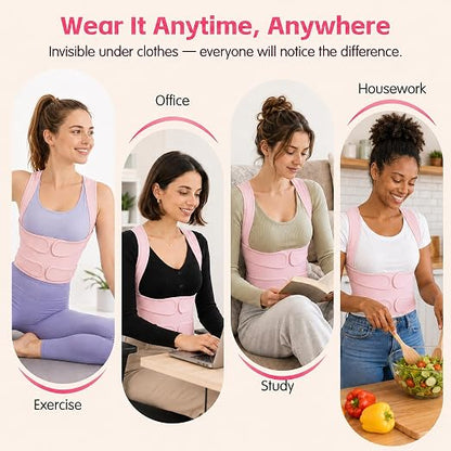 Posture Corrector for Women & Men, Adjustable Full Back Brace Support | Breathable Shoulder Straightener, Spine Support for Upper & Lower Back, Scoliosis & Hunchback Correction, Back Pain Relief