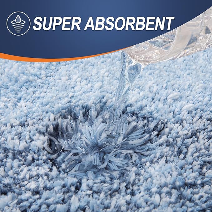 OLANLY Large Bathroom Rugs Mat 59x35, Extra Soft Absorbent Microfiber Bath Rugs, Rubber Backing, Quick Dry, Machine Washable Bath Mats for Bathroom Floor, Tub and Shower, Home Decor Accessories, Blue