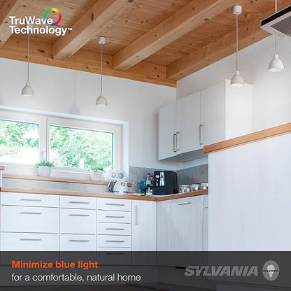 Sylvania Led Truwave Natural Series A19 Light Bulb, 60W Equivalent, Efficient 8W, Medium Base, Dimmable, Clear, 5000K, Daylight - 16 Pack (40809)