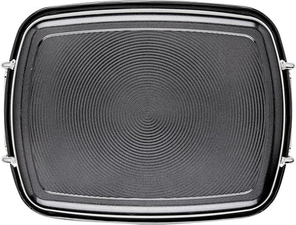 Circulon Ultra-Lasting Nonstick Roasting Pan with Rack, Roaster Pan with Easy Serve Rack, 17-Inch x 13-Inch, Black