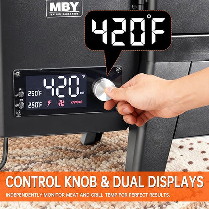 Electric Smoker with Cover & Meat Probe, Vertical 4-Rack Pellet BBQ Smoker Grill, 616 sq in Cooking Space, Digital LED Control for Outdoor Smoking Ribs, Brisket, Chicken & Sausage