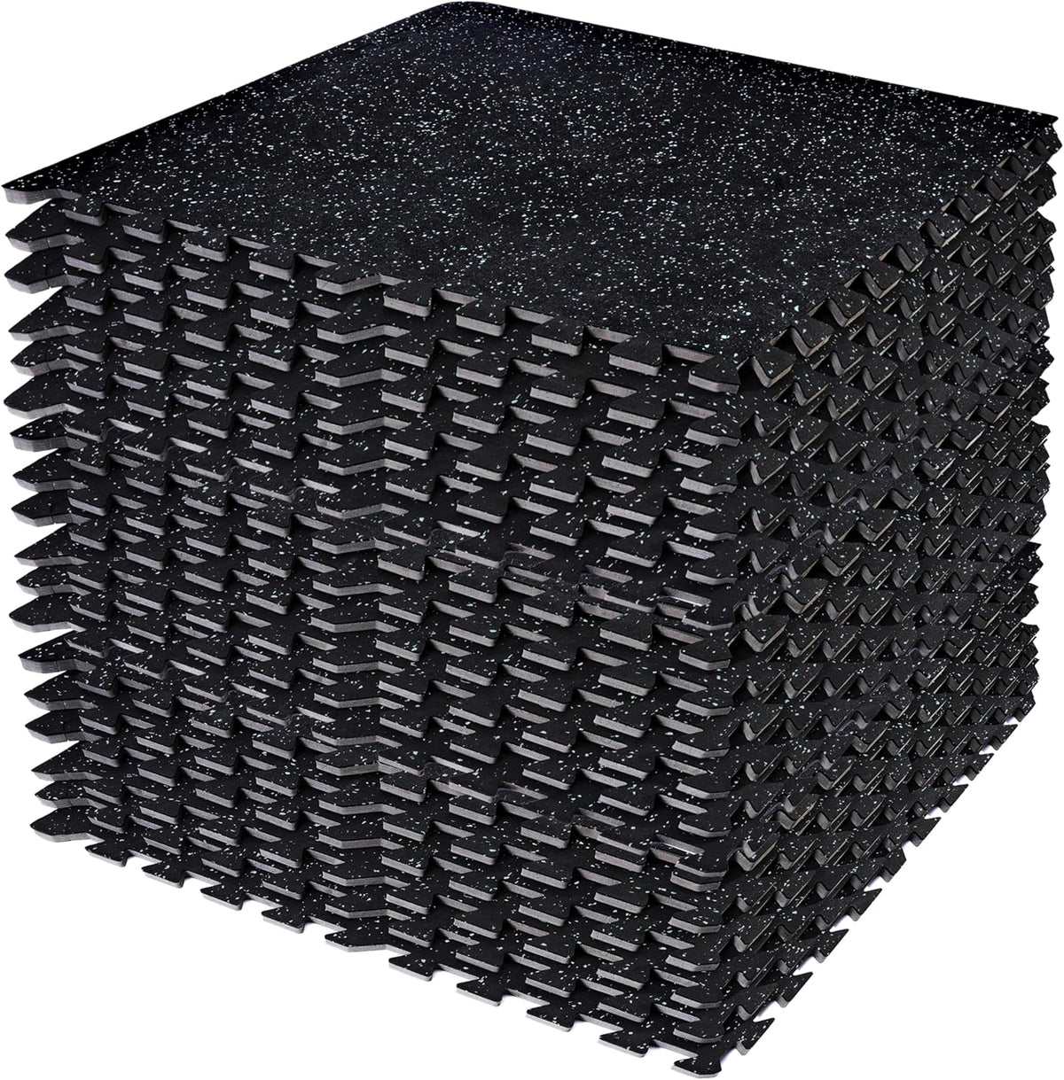 Sivan Fitness 1/2" Thick Rubber Top High-Density EVA Foam Gym Flooring for Home Gym - 48 Sq Ft Exercise Mat Tiles for Workout, Yoga, MMA, Heavy Exercise Equipment Mat - 12 Interlocking Gym Floor Mat