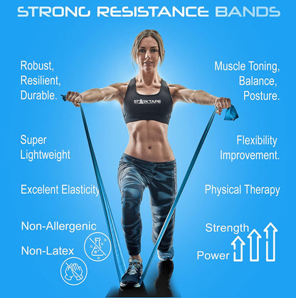 Resistance Bands Professional 8,16, 25, 50 Yards Bulk Rolls. Latex-Free Elastic Physical Therapy Band. No Scent, No Powder - Perfect for Home Exercise, Yoga, Pilates, Gym, Rehab, Workout