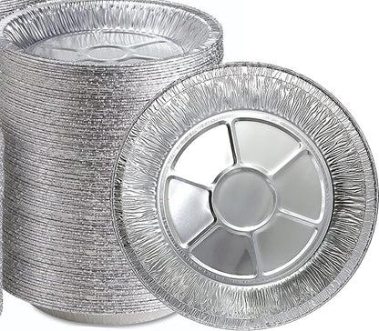 9" Aluminum Foil Pie Tins (25 Pack), Disposable Aluminum Pie Pans, Foil Pans for Baking, Cooking, Freezer Safe, Round Foil Pans, Foil Plates Perfect for Quiche, Tarts, Pies, & Takeout Spare Essentials