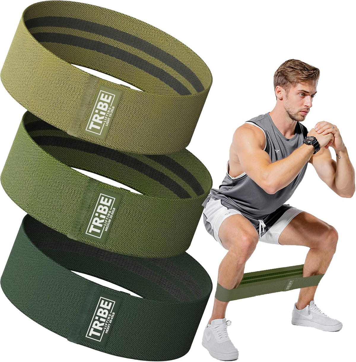 Fabric Resistance Bands for Legs - Workout Bands Resistance Bands for Men and Women - Booty Bands for Working Out - Exercise Bands Resistance Bands Set - Elastic Bands for Exercise