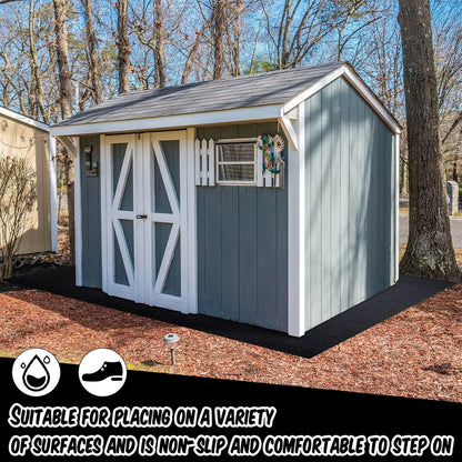 Haull Outdoor Storage Shed Floor Moat Waterproof Outdoor Carport Mat Thickened Soft Patio Furniture Pad Washable with Non Slip Backing, Storage Shed Not Included(4 x 7 ft)