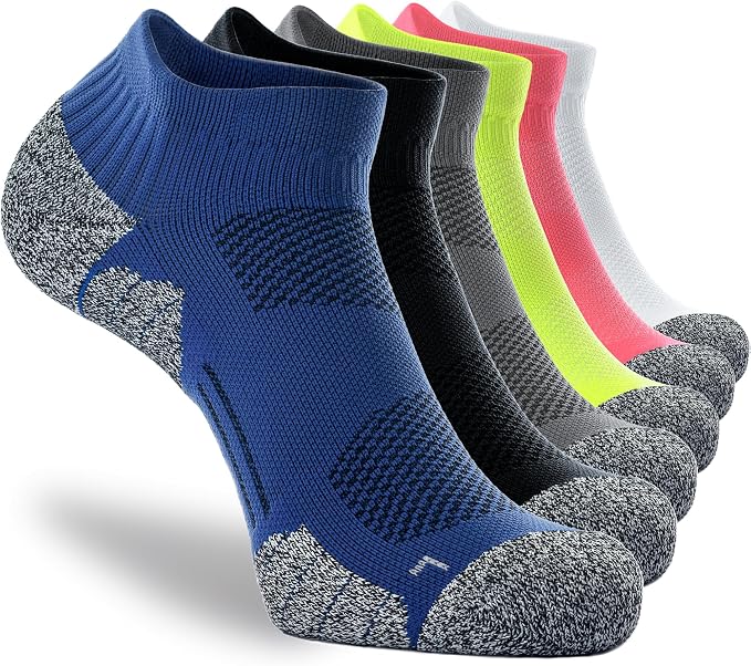 CWVLC Unisex Cushioned Compression Athletic Ankle Socks Multipack