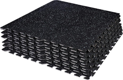 Sivan Fitness 1/2" Thick Rubber Top High-Density EVA Foam Gym Flooring for Home Gym - 48 Sq Ft Exercise Mat Tiles for Workout, Yoga, MMA, Heavy Exercise Equipment Mat - 12 Interlocking Gym Floor Mat