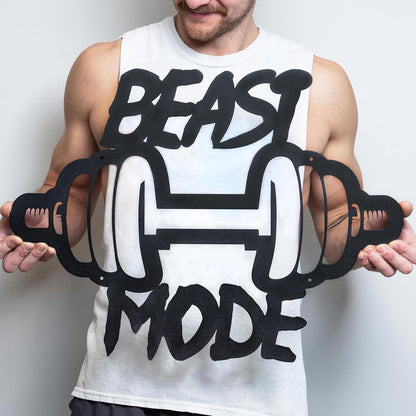 Beast Mode Metal Sign | Metal Home Gym Sign | Fitness Sign | Fitness Quote | Motivation Decor | Workout Decor Sign | Gym Wall Art | Weightlifting | Crossfit Sign | Boyfriend Gift