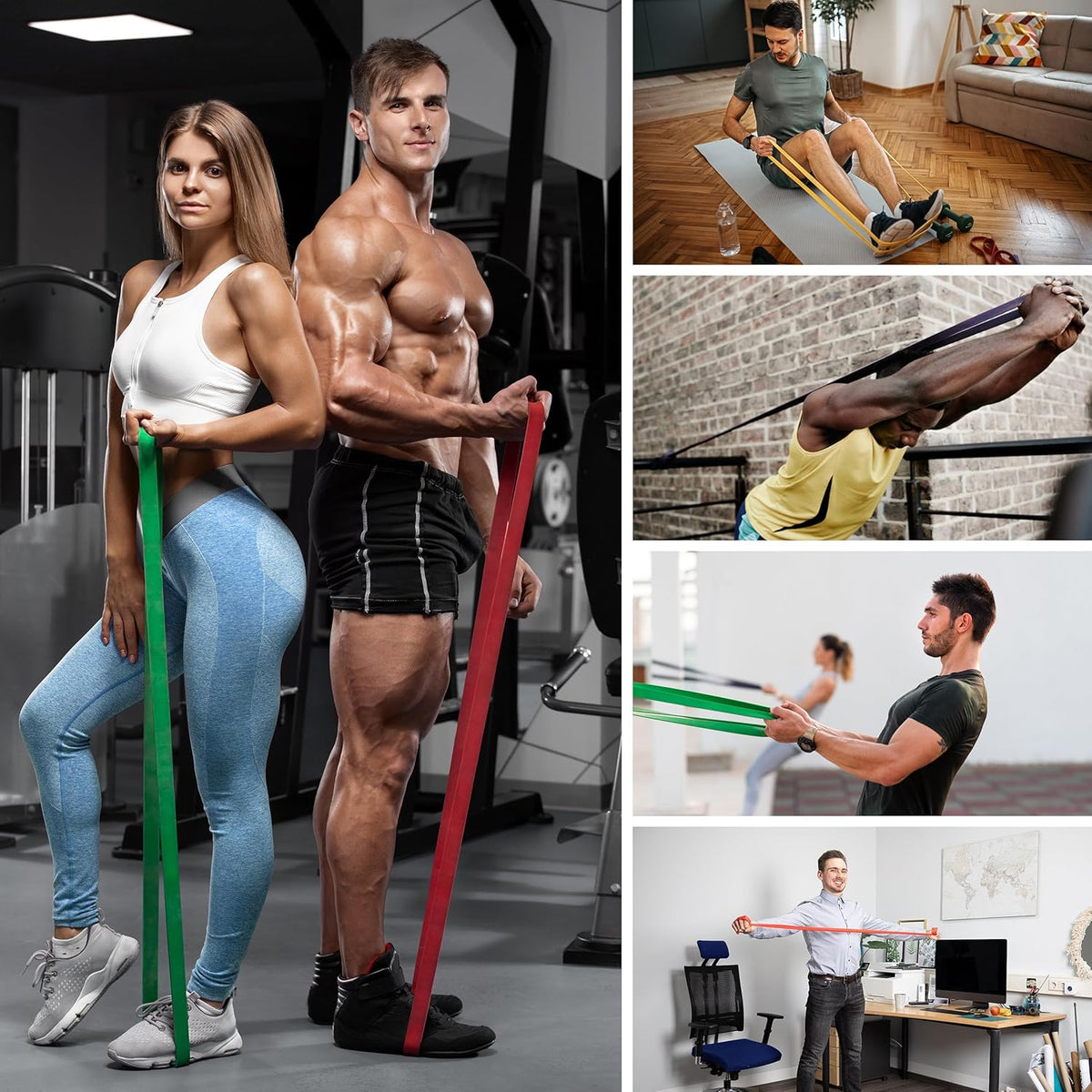 Resistance Bands for Working Out, 6 Packs Exercise Bands, Workout Bands, Pull Up Assistance Bands for Body Stretching Training Physical Therapy Muscle Training for Men & Women