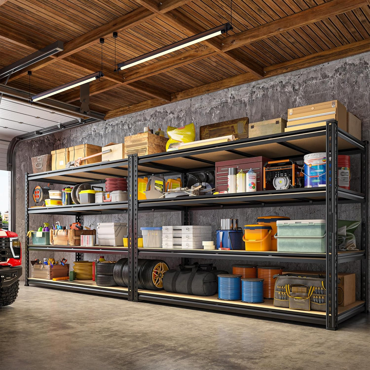 59.8" W Metal Shelving 59.8" H Storage Shelves 2200LBS Garage Shelving Adjustable Metal Shelves Heavy Duty Pantry Shelf for Basement Warehouse Garage Pantry 59.8" W x 24" D x 59.8" H