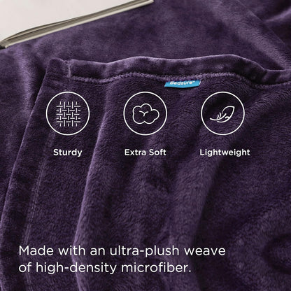 Bedsure Fleece Throw XL Blanket Purple - 300GSM Soft Lightweight Plush Cozy Blankets for Bed, Sofa, Couch, Travel, Camping, 50x70 inches