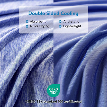 HOMFINE Cooling Blankets for Hot Sleepers - Summer Blanket Thin Lightweight Breathable Soft Double Side Enhanced Cooling for Bed Couch Sofa, Keep Cool for Night Sweats (Dark Blue, 50 x 70 inches)