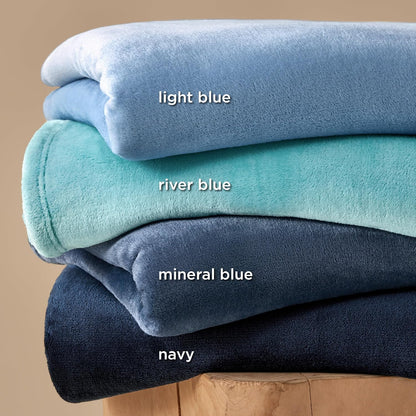 Bedsure Fleece Blanket California King Navy Blue - Lightweight Plush Fuzzy Cozy Soft Bed Blankets, 102x96 inches