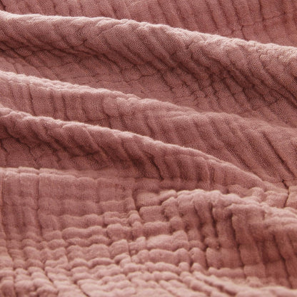 Carriediosa 100% Cotton Muslin Throw Blanket 66" X 90" Twin XL Size，4-Layers Summer Gauze Throws for Bed Couch，Soft Lightweight Breathable Linen Blankets Bedspread for Adults All Season，Mauve