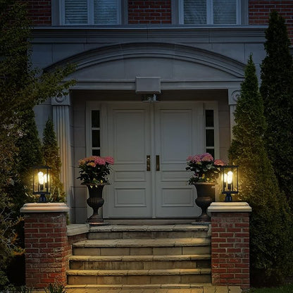 Mayfield Outdoor Lights with Clear Glass, Modern Post Lights – Backyard Lights for Patio, Driveway, Garden, and Porches, Decorative Lamp in Black, Design House 589200-BLK