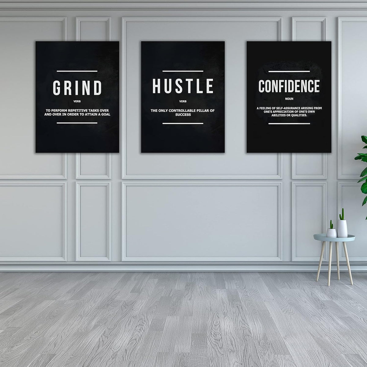 Yetaryy Motivational Poster Inspirational Wall Art 3 Pieces Canvas Painting Lion Artwork for Living Room Office Modern Home Decor Prints Pictures Wall Decor Framed Ready to Hang [36''Wx 16''H]