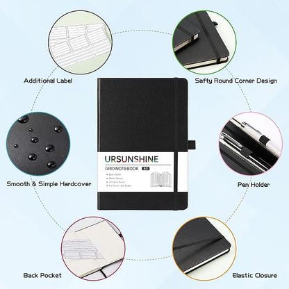 Graph Grid Paper Notebook/Journal - Classic Journal/Notebook with Ribbon