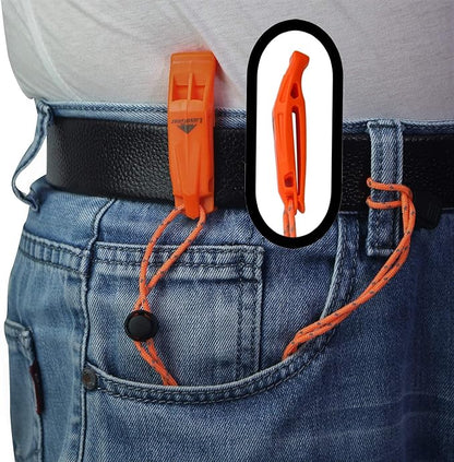 Emergency Whistles with Lanyard Safety Whistle Survival Shrill Loud Blast for Kayak Life Vest Jacket Boating Fishing Boat Camping Hiking Hunting Rescue Signaling Kids Lifeguard Plastic 2 Pack